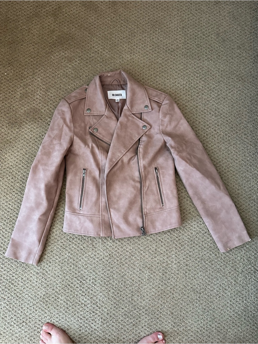 Women’s BB Dakota Blush Suede Moto Jacket